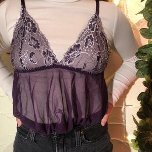 Purple Lacy Tank Top